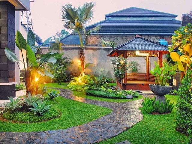 model taman rumah gaya gazebo